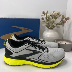 Brooks Transmit 3 Cushioned Road Running Sneaker Gray Yellow Black Men 12 Medium